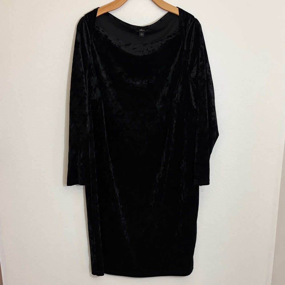 Ellos Velvet Black Plus Size Evening Special Occasion Dress